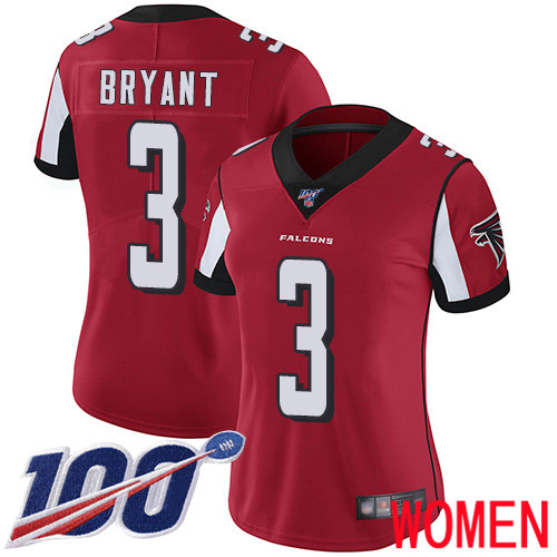 Atlanta Falcons Limited Red Women Matt Bryant Home Jersey NFL Football #3 100th Season Vapor Untouchable->women nfl jersey->Women Jersey